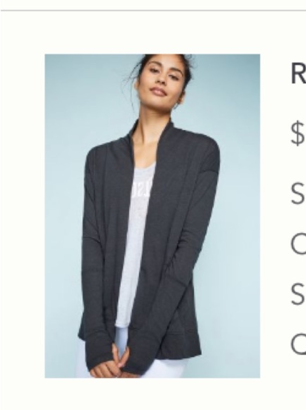 Anthropologie Alternative Apparel Sleeve Cardigan